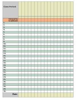 Preview of Gradebook Template