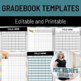 Gradebook Templates - Editable, Printable