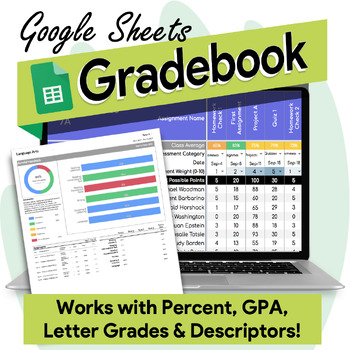 Preview of Gradebook for Google Drive: Google Sheets Grades and Data Tracking