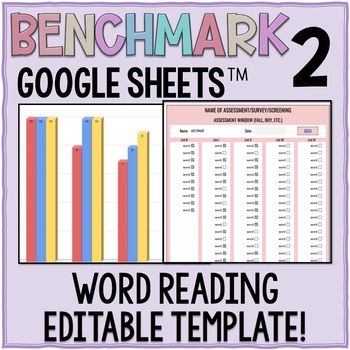 Preview of Graded Word Reading Editable Benchmark 2 Assessment in Google Sheets™