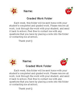 Preview of Graded Work Folder