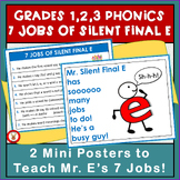 Grades 1, 2, & 3 Phonics 7 Jobs of Silent Final E