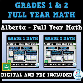 Preview of Grades 1 & 2 - Alberta Math - Full Year Bundle - NEW 2022 Curriculum