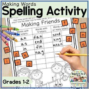Preview of Making Words Spelling and Word Building Summer Activity First or Second Grade