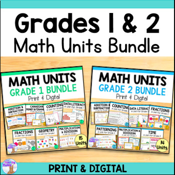 Preview of Grades 1 & 2 Math Units Bundle (Ontario) Print & Digital