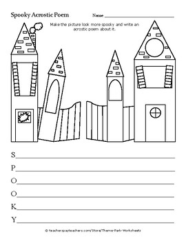 Preview of Grades 1-4 Haunted Halloween Theme Park Creative Story Writing - 10 Activities