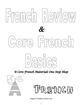 Preview of Grades 1-8 Core French Introduction to Basics & Review Booklets Bundle