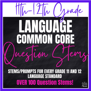 Preview of Common Core Question Stems 11th and 12th Grade ELA - Language