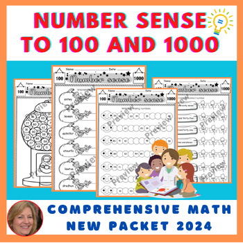 Preview of Grades 2 - 3 Math: Number Sense to 100 and 1000 - New Packet 2024