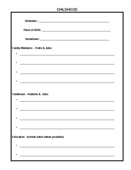 Grades 2-4 Biography Note-taking Journal by Patty's Pages | TPT