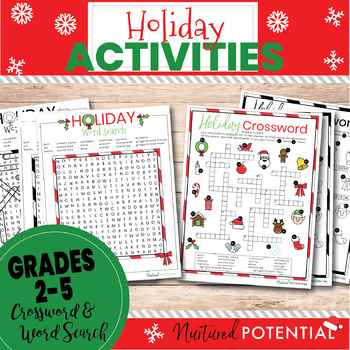 Grades 2 - 5 Christmas Word Search & Christmas Crossword | Christmas ...