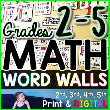 Preview of Grades 2-5 Math Word Wall Bundle