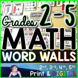 Grades 2-5 Math Word Wall Bundle - print and digital