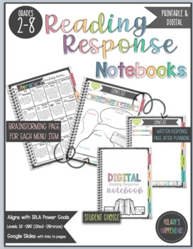 Preview of Grades 2-8 Reading Response Notebook | DIGITAL & Printable | IRLA Power Goals