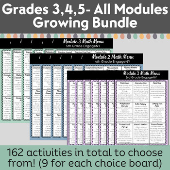 Preview of Grades 3, 4, 5  Eureka /EngageNY Choice Board Fun Review Activities