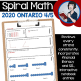 Grades 3/4/5 Spiral Math Bundle (Ontario Math Curriculum 2020)
