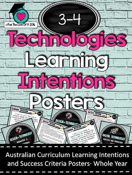 Preview of Grades 3-4 -  All Technologies  Learning INTENTIONS/success criteria posters. AC
