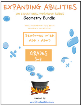 Preview of Grades 3- 5 CCS: Geometry Bundle for ADD/ ADHD