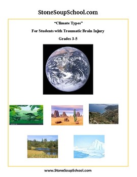 Preview of Grades 3 -5, Climate Types for Students w/ Traumatic Brain Injuries