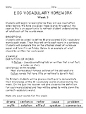 Grades 3-5 End of Grade (EOG) Test -Prep: Weekly Vocabulary Homework & Quizzes