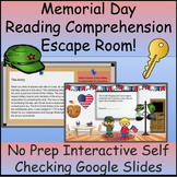 Grades 3-5 Memorial Day Reading Comprehension Digital Escape Room