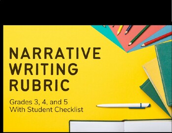 Preview of Grades 3-5 Narrative Writing Rubric with Student Checklist