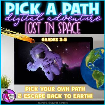 Preview of Digital Escape Room Adventure Pick A Path 'Lost in Space' Grades 3-5