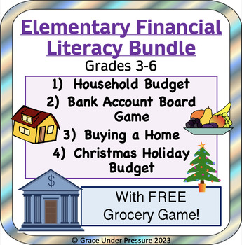 Preview of Elementary Financial Literacy Bundle (Grade 3-6): Budget, Banking, Housing, Food