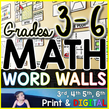 Preview of Grades 3-6 Math Word Wall Bundle