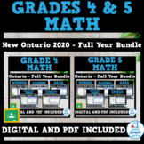 Grades 4 & 5 - Full Year Math Bundle - Ontario New 2020 Cu