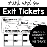 Grades 4 - 8 Pre-Made Exit Ticket Template Set