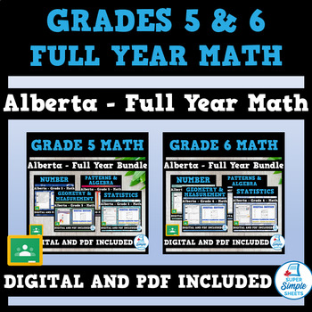 Preview of NEW 2022 Curriculum - Grades 5 & 6 - Alberta Math - Full Year Bundle