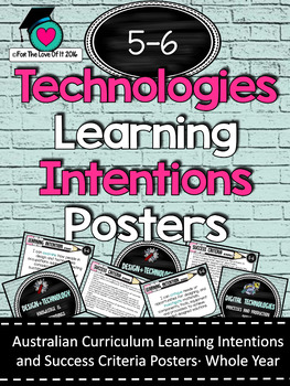 Preview of Grades 5 - 6  All Technologies  Learning INTENTIONS/success criteria posters. AC