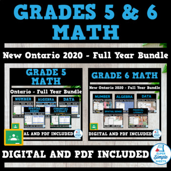 Preview of Grades 5 & 6 - Full Year Math Bundle - Ontario 2020 Curriculum - GOOGLE AND PDF
