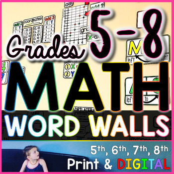 Preview of Grades 5-8 Math Word Wall Bundle
