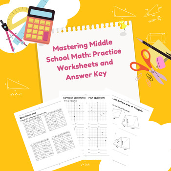 Preview of Grades 6-8 Workbook, Exponents, Square Roots, Fractions, Integers.. & More