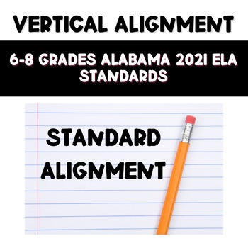 Preview of Grades 6th, 7th, 8th Alabama 2021 ELA Standards Vertical Alignment