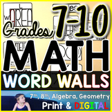 Grades 7-10 Math Word Wall Bundle - print and digital