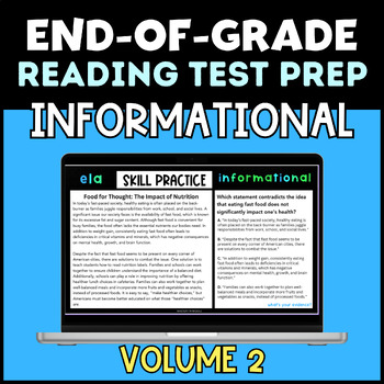 Preview of Grades 7-8 Reading (ELA) EOG Test Prep - Informational Text VOLUME 2