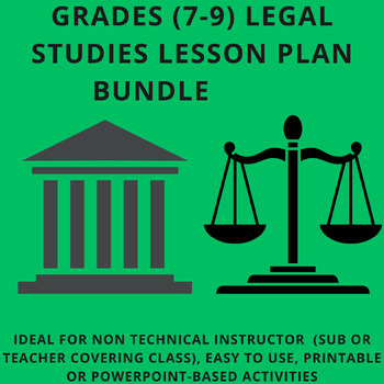 Preview of Grades 7- 9 Legal Studies Lesson Plans / American Government Lesson Plans Bundle