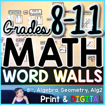 Preview of Grades 8-11 Math Word Wall Bundle