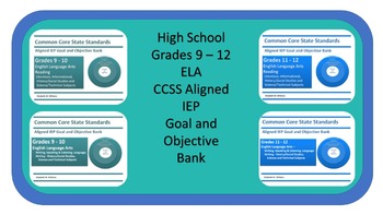 Preview of Grades 9 - 12 High School ELA CCSS Aligned IEP Goal and Objective Bank