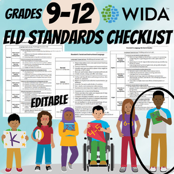 Preview of Grades 9-12 WIDA ELD Standards 2020 Checklist; English Language Development