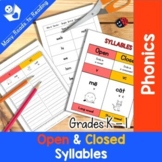 Open And Closed Syllables Worksheet Teaching Resources | Teachers Pay