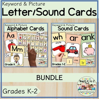 Preview of Keyword Picture Cards for Phonics, Reading, Letters for Grades K-2
