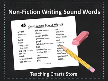 Preview of Grades K-2 Non-Fiction Writing Sound Words Chart