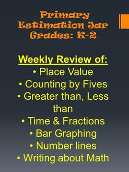 Preview of Grades K-2 Weekly Estimation Jar!