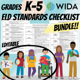 Grades K-5 WIDA ELD Standards 2020 Checklist Bundle Englis