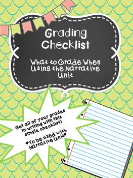 Preview of Grading Checklist for Narrative Writing