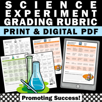 Preview of 5th 6th Grade 4 Scientific Method Steps Rubric Activity Experiment Lab Test